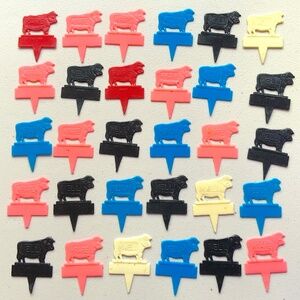 Well Done / Vintage Plastic Steak Markers / Eclectic wackystuff